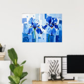 Elegante Iris im modernen Abstrakten Stil Poster (Heimbüro)