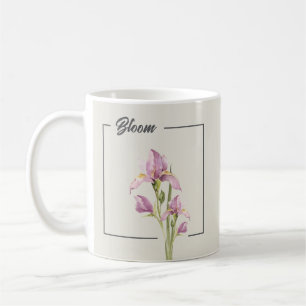 Elegante Iris in Aquarell   Floraldesign Kaffeetasse