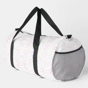 Elegante irisierende Glitterpunkte in weißem Desig Duffle Bag
