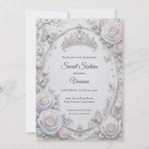 Elegante irisierende Prinzessin Sweet 16 Einladung