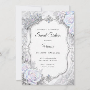 Elegante irisierende Prinzessin Sweet 16 Einladung