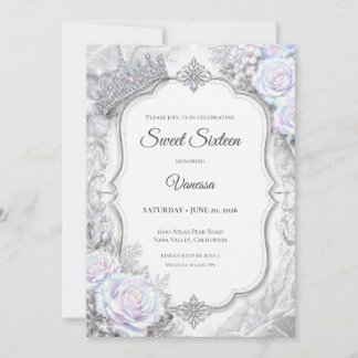 Elegante irisierende Prinzessin Sweet 16 Einladung