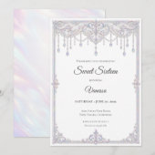 Elegante Irisierende Spitze Sweet 16 Einladung (Vorne/Hinten)