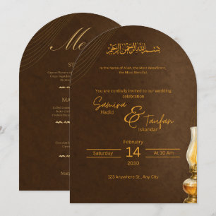 Elegante islamische arabische Kalligrafie Hochzeit Einladung