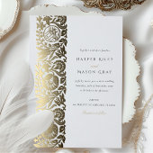 Elegante Islamische Foil Beige Elfenbeinhochzeit Folieneinladung