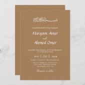 Elegante islamische Hochzeit Einladung (Vorne/Hinten)
