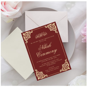 Elegante islamische Hochzeit in Burgund Einladung