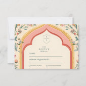 Elegante islamische Hochzeit RSVP Karte (Vorderseite)