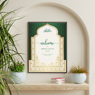 Elegante islamische Hochzeitsbegrüßung Acrylschild