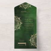 Elegante Islamische Verzierte Mandala Emerald Arab All In One Einladung (Innen Boden)