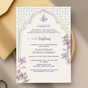 Elegante islamische Walima-Einladung mit Bogen L Einladung