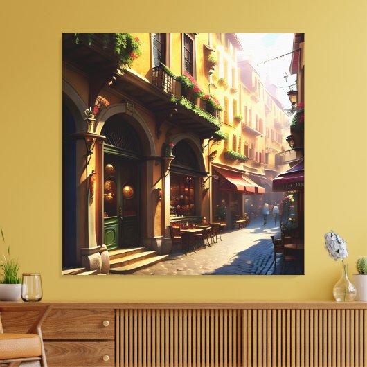 Elegante Italian Street Three Leinwanddruck (Insitu (Wohnzimmer))