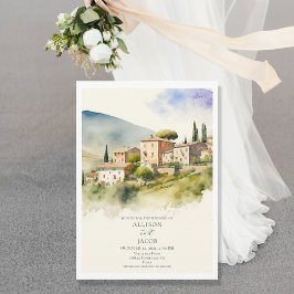 Elegante Italien Landschaft Hochzeit in Urlaubsort Einladung