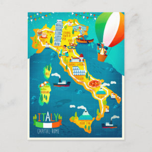 Elegante Italien-Reise im Wasserfarb-Stil Feiertagspostkarte