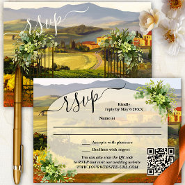 Elegante italienische Country Wedding RSVP Card Einladung