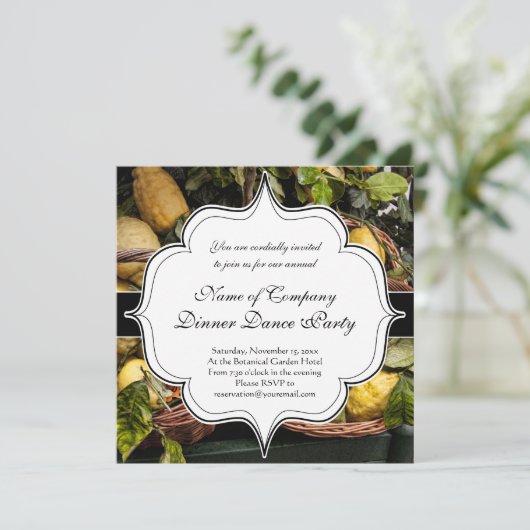 Elegante italienische Lemons in einem Korb Einladung (Stehend Vorderseite)