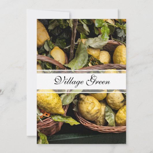 Elegante italienische Lemons in einem Korb Einladung (Vorderseite)