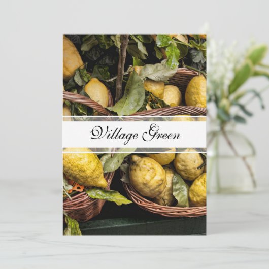 Elegante italienische Lemons in einem Korb Einladung (Stehend Vorderseite)