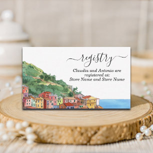 Elegante italienische Riviera-Hochzeitsgeschenklis Mitteilungskarte