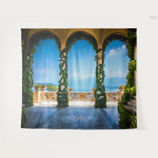 Elegante Italy Arches Wedding Foto Booth Hintergru Wandteppich (Vorderseite (Horizontal))