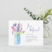 Elegante Ive Moved Wassercolor Floral Moving Ankündigung (Stehend Vorderseite)