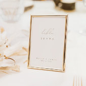 Elegante Ivory & Beige Calligrafy Tischnummer