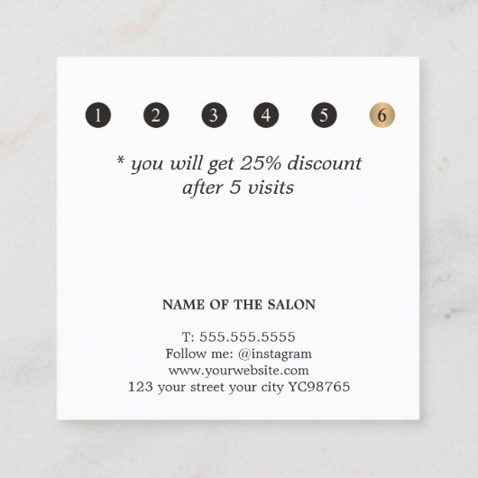 Elegante Ivory Black Imitats Treuekarte (Rückseite)