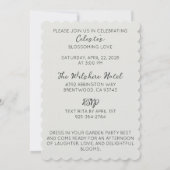 Elegante Ivory-Blume Einladung (Rückseite)