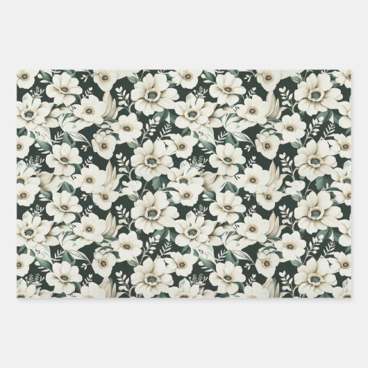 Elegante Ivory-Blume Geschenkpapier Set (Vorderseite 2)