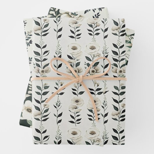 Elegante Ivory-Blume Geschenkpapier Set (Beispiel)
