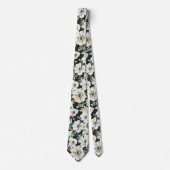 Elegante Ivory-Blume Krawatte (Vorderseite)