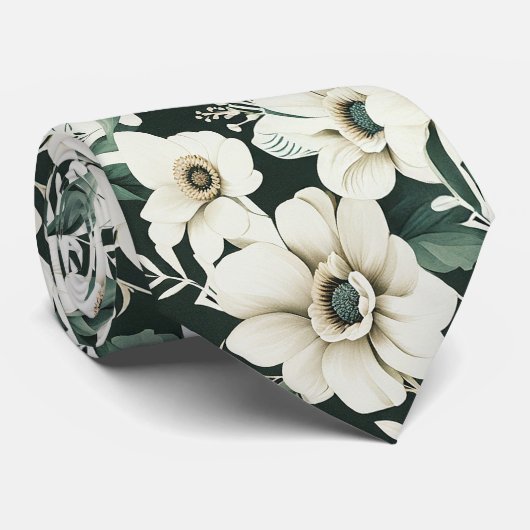 Elegante Ivory-Blume Krawatte (Gerollt)