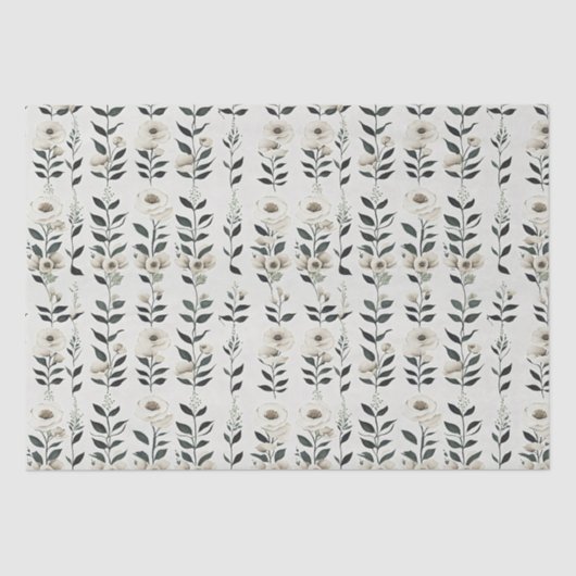 Elegante Ivory-Blume Seidenpapier (Vorderseite)