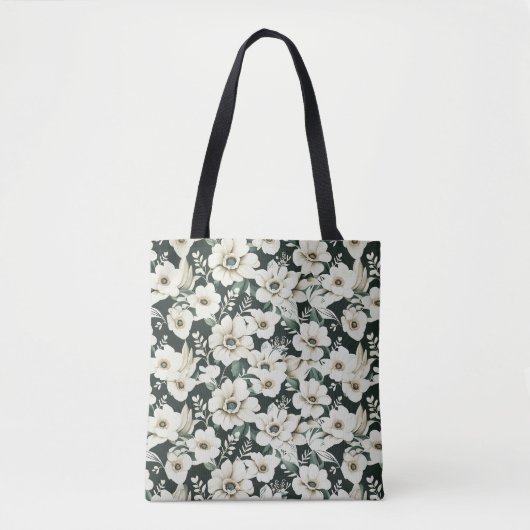 Elegante Ivory-Blume Tasche (Vorderseite)
