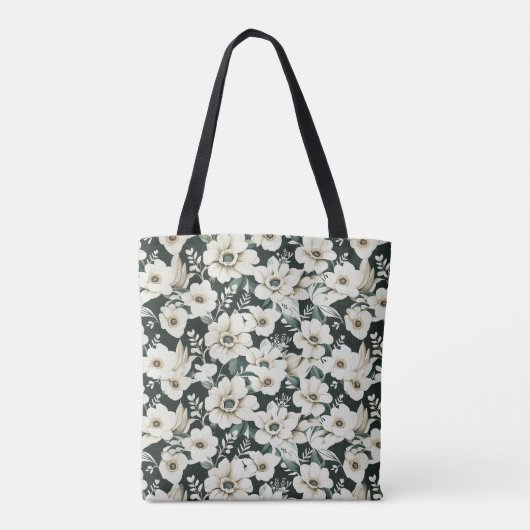 Elegante Ivory-Blume Tasche (Rückseite)