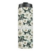 Elegante Ivory-Blume Thermosbecher (Vorderseite)