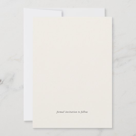 Elegante Ivory Bow Save the Date Card (Rückseite)