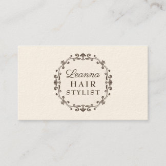 Elegante Ivory Cream Hair Stylist Termine Karten