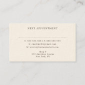 Elegante Ivory Cream Hair Stylist Termine Karten (Rückseite)