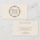 Elegante Ivory Cream Hair Stylist Termine Karten (Vorne/Hinten)