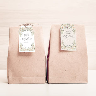 Elegante Ivory Floral Brautparty Gift Tags Geschenkanhänger