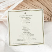 Elegante Ivory Gold Tropical Palm Wedding Programm