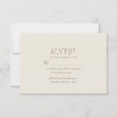 Elegante Ivory Gold Wedding RSVP Karte (Vorderseite)