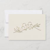 Elegante Ivory Gold Wedding RSVP Karte (Rückseite)