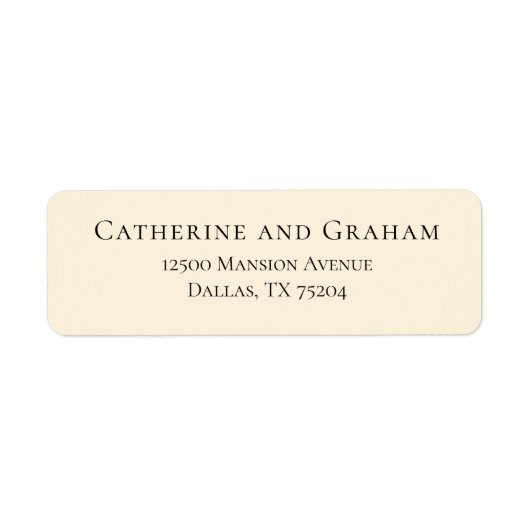 Elegante Ivory Minimalistisch Wedding Rücksendeadr (Vorne)