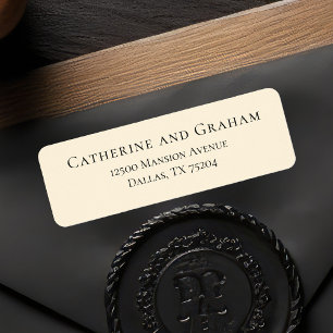 Elegante Ivory Minimalistisch Wedding Rücksendeadr