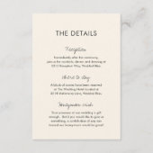 Elegante Ivory Moderne Hochzeit Begleitkarte (Vorderseite)
