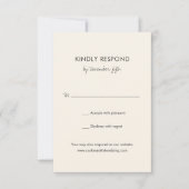 Elegante Ivory Moderne Hochzeit RSVP Karte (Vorderseite)