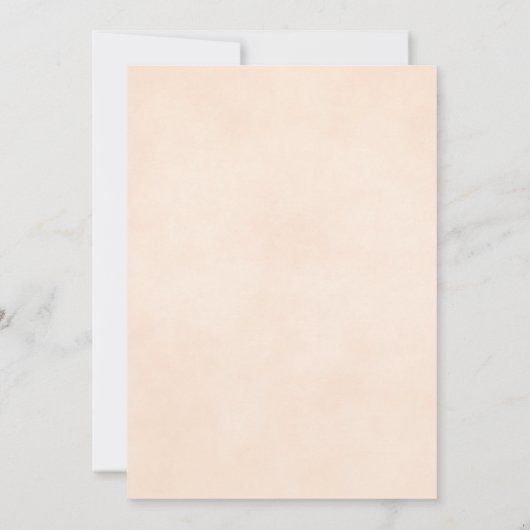 Elegante Ivory Peach Rose Hochzeit Probe Einladung (Rückseite)