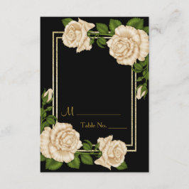 Elegante Ivory Rose & Gold Glitzer Tischnummer